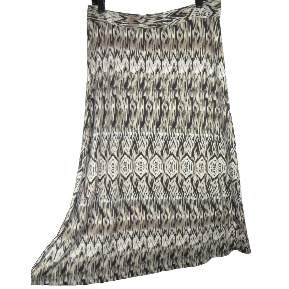 Dress Barn Ikat Print Soft Stretchy Maxi Skirt Size Large Petite